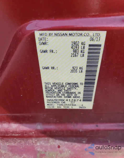 2013 Nissan Leaf S из США, поврежденный, VIN 1N4AZ0CP0DC412674